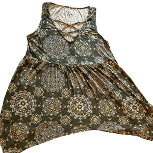 Torrid Super Soft Knits Green Yellow Floral Top Sleeveless Size 1X